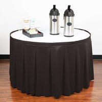 Snap Drape 5412CE29C2-512 Wyndham 13' x 29 inch Charcoal Continuous Pleat Table Skirt with Velcro® Clips