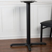 BFM Seating STB-2430CBP 24 inch x 30 inch Sand Black Stamped Steel Counter Height Cross Table Base, 3 inch Column