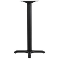 BFM Seating 22" x 22" Sand Black Stamped Steel Counter Height Indoor Cross Table Base, 3" Column