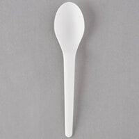 Eco-Products EP-S013 Plantware 6 inch White Compostable Plastic Spoon - 50/Pack