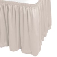Snap Drape 5412EG29S3-744 Wyndham 17' 6 inch x 29 inch Silver Cloud Shirred Pleat Table Skirt with Velcro® Clips