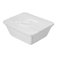 Eco-Products EP-FSC35 Folia 6 15/16" x 5 13/16" x 2 1/2" 35 oz. White Renewable, Compostable Sugarcane Takeout Container - 50/Pack
