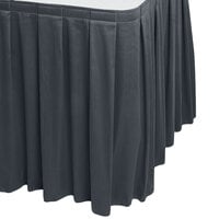 Snap Drape 5412CE29B3-583 Wyndham 13' x 29 inch Slate Blue Box Pleat Table Skirt with Velcro® Clips
