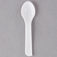 Eco Products EP-S016 Plantware 3 inch White Compostable Plastic Tasting Spoon - 200/Pack
