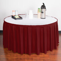 Snap Drape 5412EG29B3-591 Wyndham 17' 6 inch x 29 inch Wine Box Pleat Table Skirt with Velcro® Clips