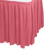 Snap Drape 5412EG29B3-050 Wyndham 17' 6 inch x 29 inch Dusty Rose Box Pleat Table Skirt with Velcro® Clips