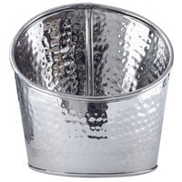 American Metalcraft HMSR6 Hammered Stainless Steel Angled Beverage Tub - 6 inch x 7 1/2 inch