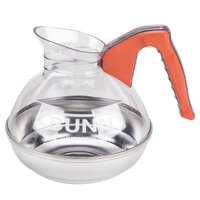 Bunn 06101.0101 64 oz. Easy Pour Coffee Decanter with Orange Handle and Stainless Steel Bottom