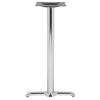 BFM Seating STB-0022CHBP 22 inch x 5 inch Chrome Stamped Steel Indoor Standard Height Side Table Base, 3 inch Column