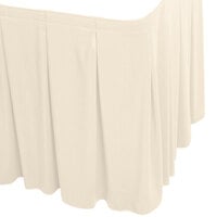 Snap Drape 5412EG29C2-756 Wyndham 17' 6 inch x 29 inch Bone Continuous Pleat Table Skirt with Velcro® Clips