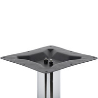 BFM Seating STB-30304CHTBP 30 inch x 30 inch Chrome Stamped Steel Indoor Bar Height Cross Table Base, 4 inch Column