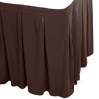 Snap Drape 5412EG29C2-005 Wyndham 17' 6" x 29" Brown Continuous Pleat Table Skirt with Velcro® Clips