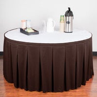 Snap Drape 5412EG29C2-005 Wyndham 17' 6 inch x 29 inch Brown Continuous Pleat Table Skirt with Velcro® Clips