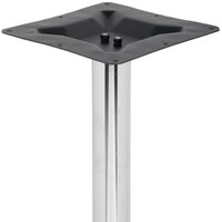 BFM Seating STB-2222CHTBP 22 inch x 22 inch Chrome Stamped Steel Bar Height Cross Table Base, 3 inch Column