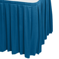 Snap Drape 5412EG29B3-710 Wyndham 17' 6 inch x 29 inch Blueberry Box Pleat Table Skirt with Velcro® Clips