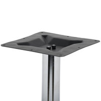 BFM Seating STB-2430CHTBP 30 inch x 24 inch Chrome Stamped Steel Indoor Bar Height Cross Table Base, 3 inch Column