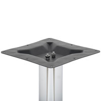 BFM Seating STB-30304CHBP 30 inch x 30 inch Chrome Stamped Steel Standard Height Cross Table Base, 4 inch Column
