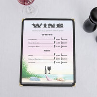 8 1/2 inch x 11 inch Menu Paper - Seafood Themed Coral Design Left Insert - 100/Pack