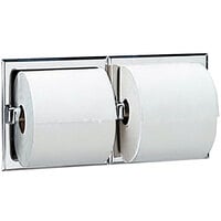 Bobrick B-697 Recessed Double Toilet Tissue Dispenser with Bright Polished Finish