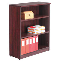 Alera ALEVA634432MY Valencia Series 31 3/4 inch x 14 inch x 39 3/8 inch Mahogany 3-Shelf Bookcase