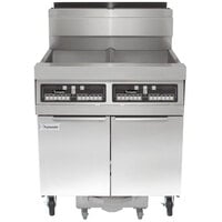 Frymaster SCFHD250G 100 lb. 2 Unit Natural Gas Floor Fryer System with CM3.5 Controls and Filtration System - 200,000 BTU
