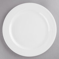 Libbey 905437876 Elan 9 3/4" Round Royal Rideau White Medium Rim Porcelain Plate - 12/Case