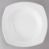 Libbey 905437890 Elan 14 oz. Square Royal Rideau White Rim Deep Porcelain Soup Bowl - 12/Case