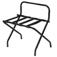 CSL 1055BL-BL Black Metal High Back Luggage Rack with Wall Guard - 6/Pack
