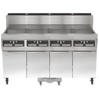 Frymaster SCFHD460G 320 lb. 4 Unit Natural Gas Floor Fryer System with CM3.5 Controls and Filtration System - 500,000 BTU