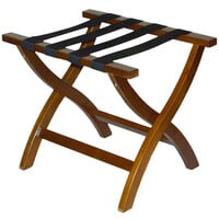 CSL 77WAL Premier Series Walnut Wood Luggage Rack - 3/Pack