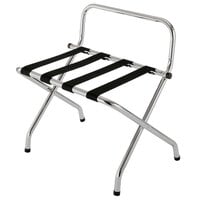 CSL 1055C-BL-1 Chrome Metal High Back Luggage Rack with Wall Guard