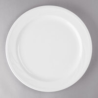 Libbey 905437874 Elan 12 1/8" Round Royal Rideau White Medium Rim Porcelain Plate - 12/Case