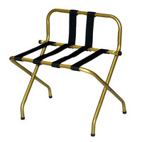 CSL 1055B-I-B Antique Inca Gold Metal High Back Luggage Rack with Back Webbing - 6/Pack