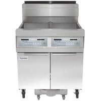 Frymaster SCFHD260G 160 lb. 2 Unit Natural Gas Floor Fryer System with Thermatron Controls and Filtration System - 250,000 BTU