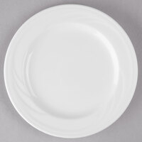 Libbey 905437879 Elan 6 3/8" Round Royal Rideau White Medium Rim Porcelain Plate - 36/Case