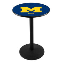 Holland Bar Stool 30 inch Round University of Michigan Pub Table with Round Base