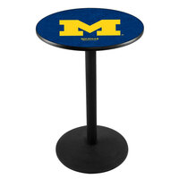 Holland Bar Stool L214B3628MICHUN 30 inch Round University of Michigan Pub Table with Round Base