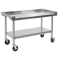 Bakers Pride HDS-48C (234801) 48 inch x 30 inch Mobile Stainless Steel Equipment Stand with Undershelf