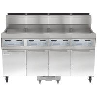 Frymaster SCFHD460G 320 lb. 4 Unit Natural Gas Floor Fryer System with Thermatron Controls and Filtration System - 500,000 BTU