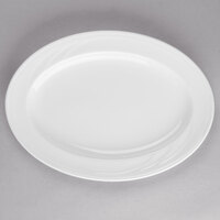 Libbey 905437884 Elan 11 1/2" x 8 3/8" Oval Royal Rideau White Porcelain Platter - 12/Case