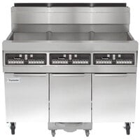 Frymaster SCFHD360G 240 lb. 3 Unit Natural Gas Floor Fryer System with CM3.5 Controls and Filtration System - 375,000 BTU
