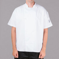 Chef Revival Silver J205 Unisex White Customizable Performance Short Sleeve Chef Jacket with Mesh Back - XS