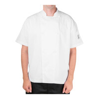 Chef Revival Silver J205 Unisex White Customizable Performance Short Sleeve Chef Jacket with Mesh Back - XS