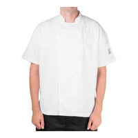 Chef Revival Silver J205 Unisex White Customizable Performance Short Sleeve Chef Jacket with Mesh Back - 2X