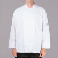 Chef Revival Silver J200 Unisex White Customizable Performance Long Sleeve Chef Jacket with Mesh Back - S