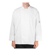 Chef Revival Silver J200 Unisex White Customizable Performance Long Sleeve Chef Jacket with Mesh Back - M