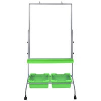 Luxor L330 30 inch x 40 inch Double-Sided Magnetic Classroom Whiteboard with Chart Hooks and Storage Bins