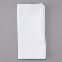 Intedge White 65/35 Polycotton Blend Cloth Napkins, 18 inch x 18 inch - 12/Pack