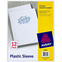 Avery® 8 1/2 inch x 11 inch Clear Plastic Document Sleeve - 12/Pack