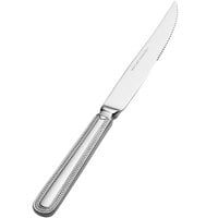 Bon Chef S1015 Sombrero 9 3/4 inch 13/0 Stainless Steel Extra Heavy European Size Solid Handle Steak Knife   - 12/Case